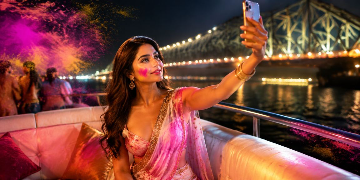 Mobile casino gaming during Holi festival in Kolkata